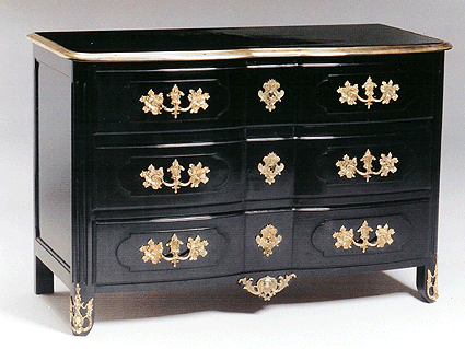 Commode J C SAUNIER R&eacute;gence en laque noire