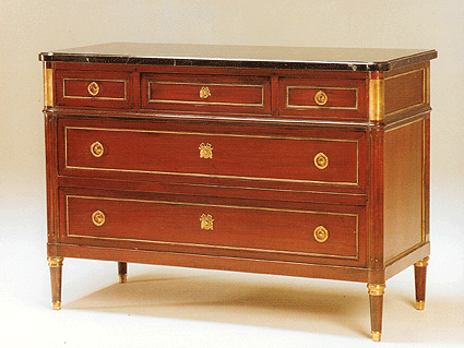 Commode C KRIER Louis XVI en acajou