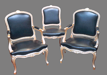 Fauteuils Louis XV "L. Falconet" &agrave; la reine