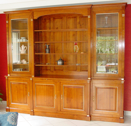 Biblioth&egrave;que Directoire en merisier