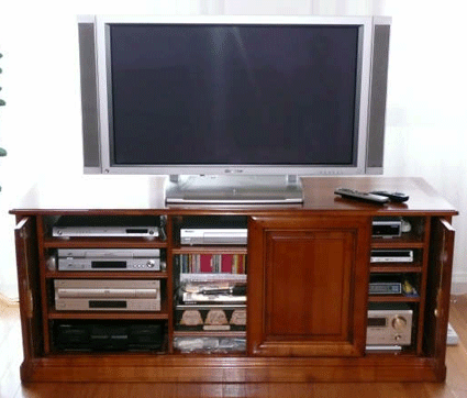 Meuble hi fi - t&eacute;l&eacute; Louis Philippe en merisier